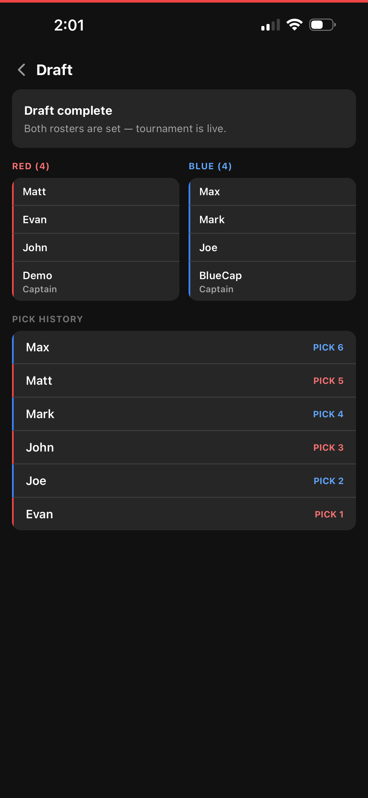 Captain mode draft results